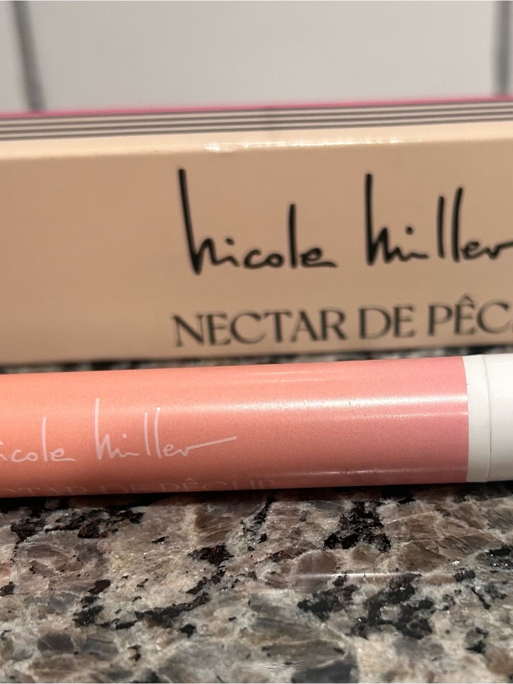 Nicole Miller Peachy Pink Lip Gloss Tube